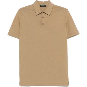 Zanone, Heren, Tops, Beige, Maat: L Katoen,