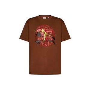 Burberry Heren Equestrian Knight Design T-shirt , Brown , Heren , Maat: S