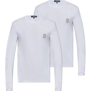 Versace - T-Shirt - Wit - Katoen en Elastaan - Twee-Pack