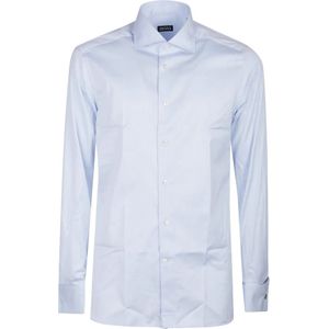 Zegna, Heren, Overhemden, Blauw, Maat: L Katoen,