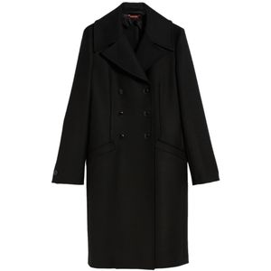 Max Mara, Dames, Mantels, Zwart, Maat: M Wol,