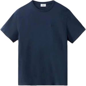 Woolrich, Heren, Tops, Blauw, Maat: 2XL Katoen,