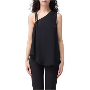 Liu Jo, Dames, Tops, Zwart, Maat: 2XS Zijde,