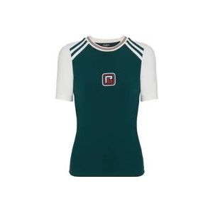 Balmain Retro PB T-shirt , Green , Dames , Maat: XL