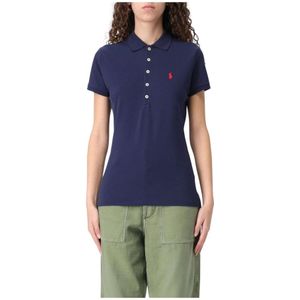 Polo Ralph Lauren, Dames, Tops, Blauw, Maat: M Leer,