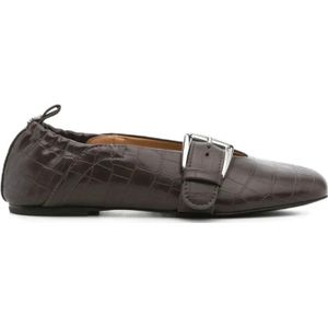 Ganni, Dames, Schoenen, Bruin, Maat: 39 EU Leer,