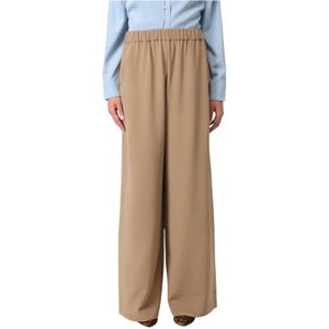 Max Mara, Dames, Broeken, Bruin, Maat: L