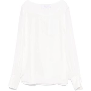 De Santis, Dames, Blouses & Shirts, Wit, Maat: M Zijde,