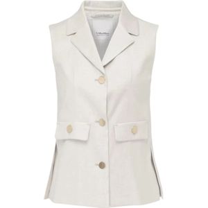 Max Mara, Dames, Jassen, Beige, Maat: L Linnen,