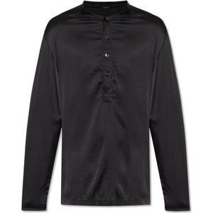 Tom Ford - Pyjamatop - Zwart - Zijde - Lange Mouwen - Regular Fit