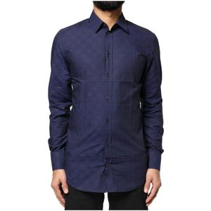 Dolce & Gabbana - Overhemden - Blauw - Katoen