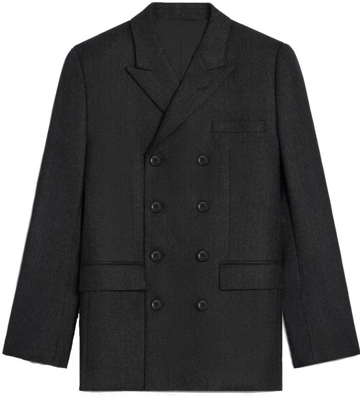 Celine - Grijze Wollen Blazer Jas - Heren - Double-breasted - AW 24