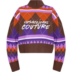 Versace Jeans Couture, Dames, Truien, Bruin, Maat: XS