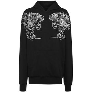 Plein Sport, Heren, Sweatshirts & Hoodies, Zwart, Maat: XL Katoen,