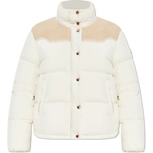 Moncler, Dames, Jassen, Beige, Maat: M Leer,