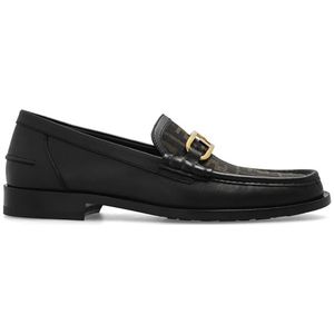 Fendi Leren loafers , Black , Heren , Maat: 41 EU