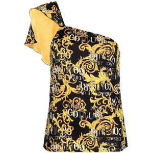 Versace Jeans Couture, Dames, Tops, Geel, Maat: M Poliester,