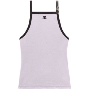 Courrèges, Dames, Tops, Paars, Maat: L Katoen,