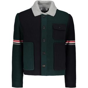 Thom Browne, Heren, Truien, Groen, Maat: XL Wol,