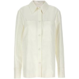 Jil Sander, Dames, Blouses & Shirts, Wit, Maat: XS Linnen,
