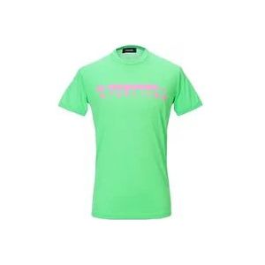 Dsquared2 Groen T-shirt - Gemaakt in Italië , Green , Heren , Maat: S
