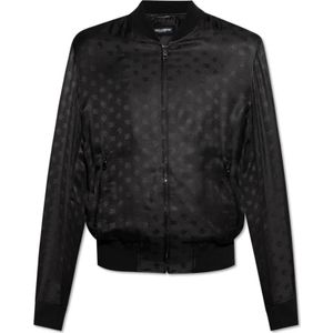 Dolce & Gabbana, Heren, Jassen, Zwart, Maat: M Zijde,