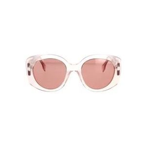 Fendi Ronde Transparante Roze Zonnebril , Pink , Dames , Maat: 51 MM