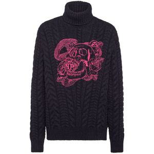 Philipp Plein, Heren, Truien, Blauw, Maat: XL Wol,