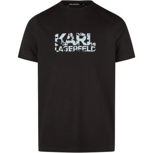 Karl Lagerfeld, Heren, Tops, Zwart, Maat: M Katoen,