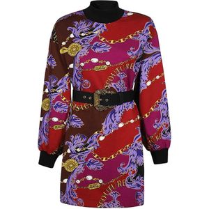 Versace Jeans Couture, Dames, Jurken, Veelkleurig, Maat: 3XS Katoen,