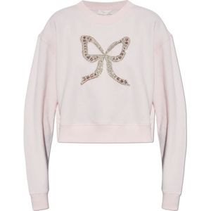 Loveshackfancy, Dames, Sweatshirts & Hoodies, Roze, Maat: XS Fleece,