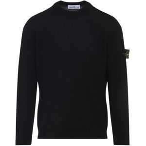 Stone Island, Heren, Truien, Zwart, Maat: XL Wol,