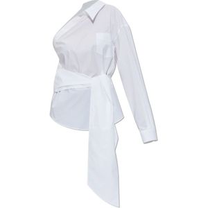 Moschino, Dames, Blouses & Shirts, Wit, Maat: XS Katoen,