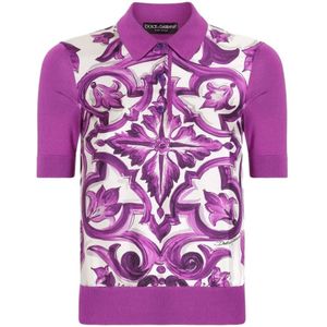 Dolce & Gabbana, Dames, Tops, Paars, Maat: 2XS