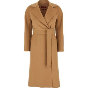 Max Mara Studio, Dames, Mantels, Bruin, Maat: 3XS Zijde,