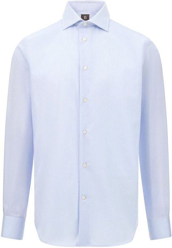Boggi Milano - Regular Fit - Overhemd - Lichtblauw - Katoen - Strijkvrij