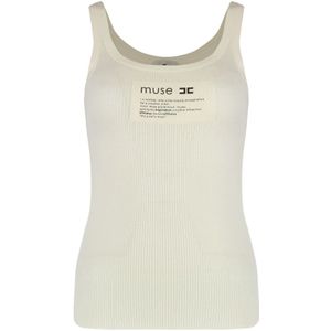 Elisabetta Franchi, Dames, Tops, Wit, Maat: S Katoen,