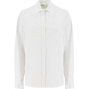 Peserico, Dames, Blouses & Shirts, Wit, Maat: S Katoen,