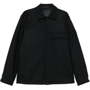 Stone Island, Heren, Jassen, Blauw, Maat: L Wol,