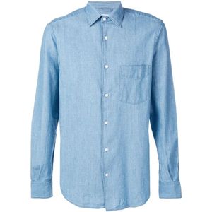 Aspesi, Heren, Overhemden, Blauw, Maat: 2XL Denim,