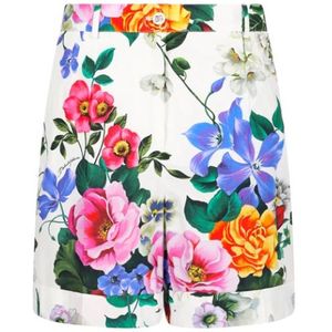 Dolce & Gabbana, Dames, Korte broeken, Veelkleurig, Maat: 3XS Katoen,