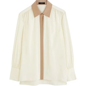 Joseph, Dames, Blouses & Shirts, Beige, Maat: S Zijde,