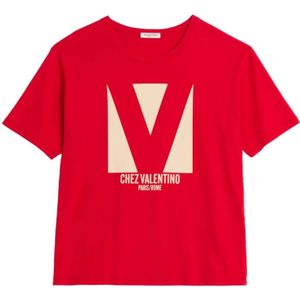 Valentino Garavani, Heren, Tops, Rood, Maat: L Katoen,