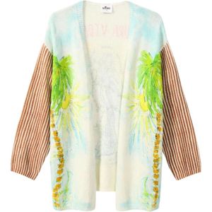 Me369, Dames, Truien, Veelkleurig, Maat: S Viscose,