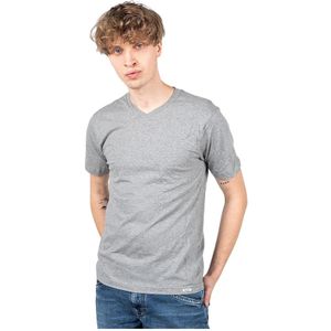 Pepe Jeans - T-shirt - Grijs - Katoen - V-hals - Tweepak