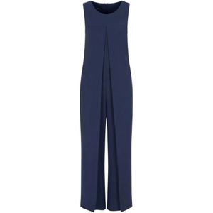 Emporio Armani, Dames, Jumpsuits & Playsuits, Blauw, Maat: M Poliester,