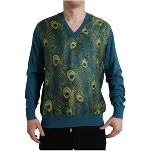 Dolce & Gabbana, Heren, Truien, Veelkleurig, Maat: XL Zijde,