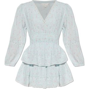 Loveshackfancy, Dames, Jurken, Blauw, Maat: XS Katoen,