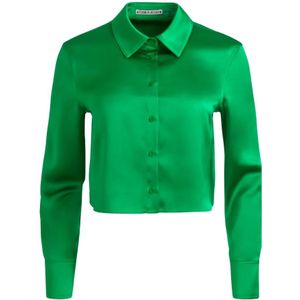 Alice + Olivia, Dames, Blouses & Shirts, Groen, Maat: M Poliester,