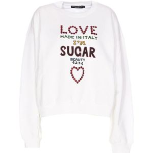 Dolce & Gabbana, Dames, Sweatshirts & Hoodies, Wit, Maat: XS